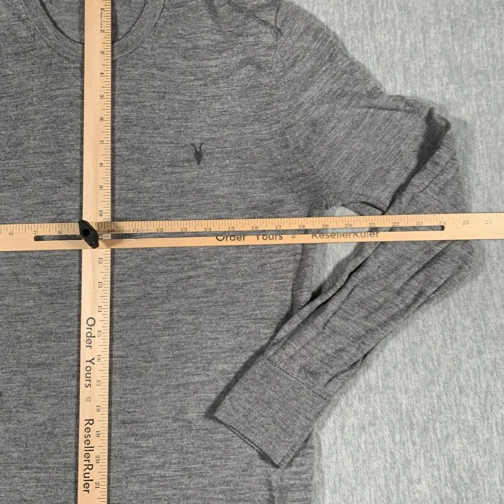 AllSaints Sweater Mens Extra‎ Large Gray 100% Merino Wool Crewneck Logo